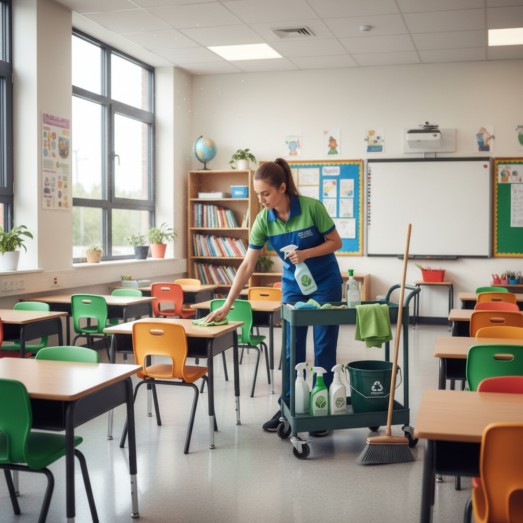 School cleaning Bristol — DBS-checked team maintaining pupil safety